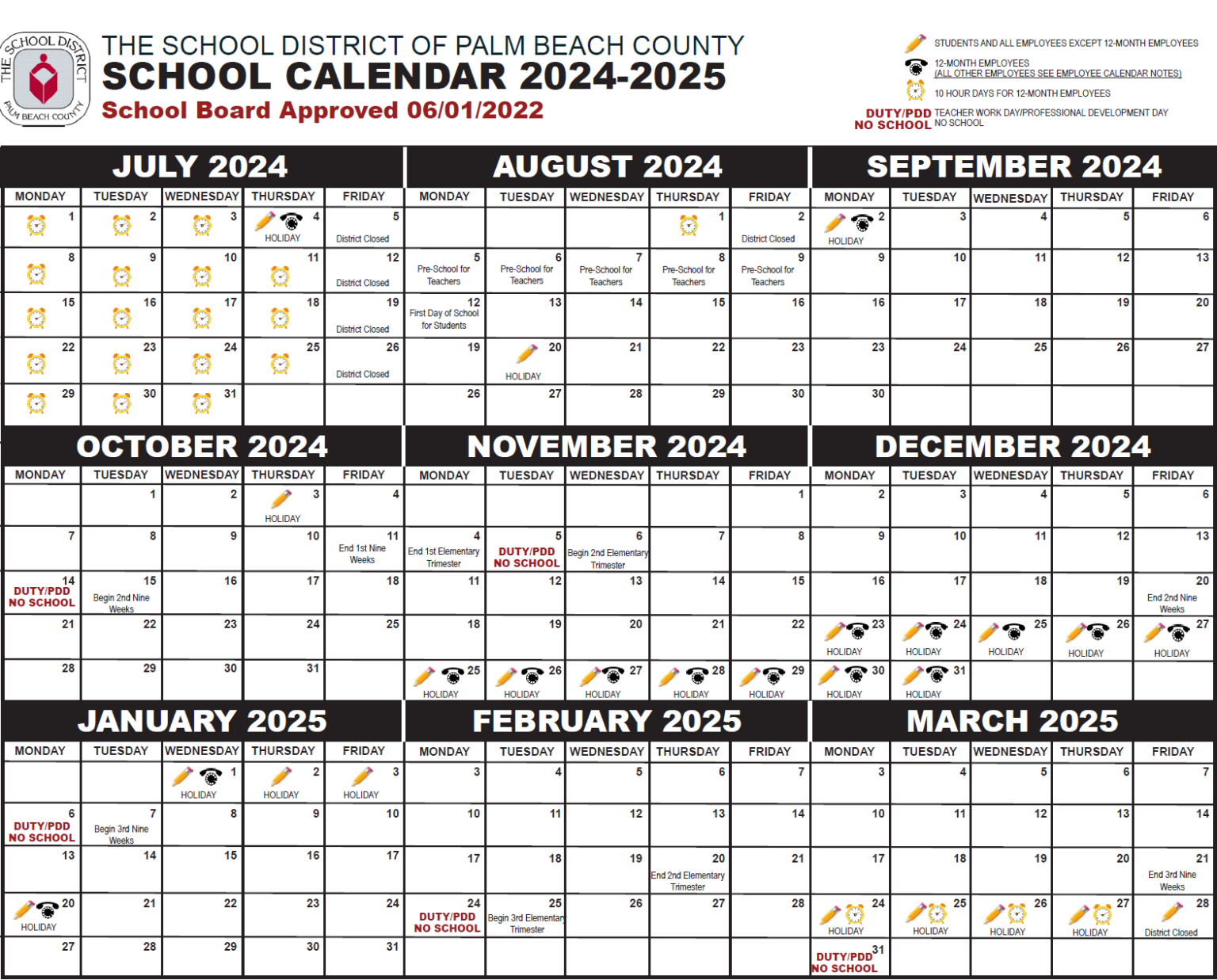 Palm Beach County School Calendar 20242025